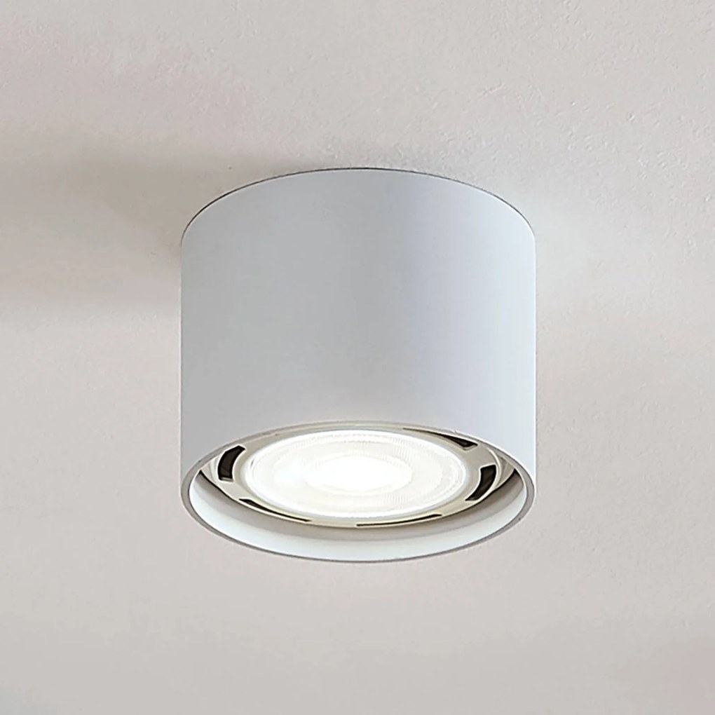 Faretto da soffitto Arcchio Mabel, Ø 12 cm, bianco, metallo, GU10 Mabel Arcchio, dimmerabile, Bianco / Opale, Cucina, Alluminio, Moderno, Faretto