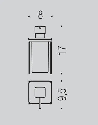 Colombo over b9329 dispenser sapone liquido da appoggio in vetro acidato naturale acciaio inox