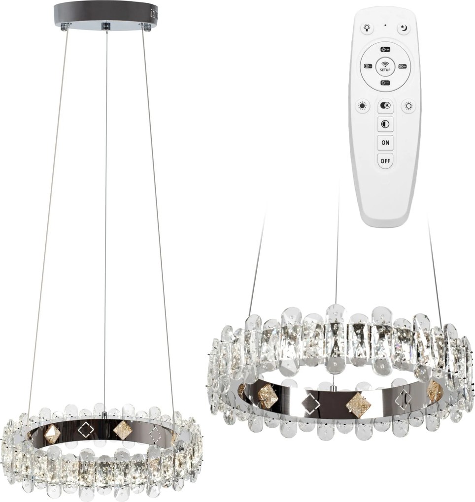 Plafoniera LED in cristallo APP1041-CP + telecomando
