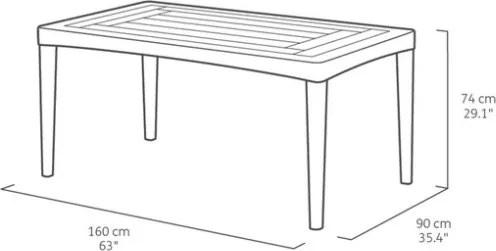 Tavolo Da Giardino In Resina Effetto Vimini 160x90 Girona Grafite Keter