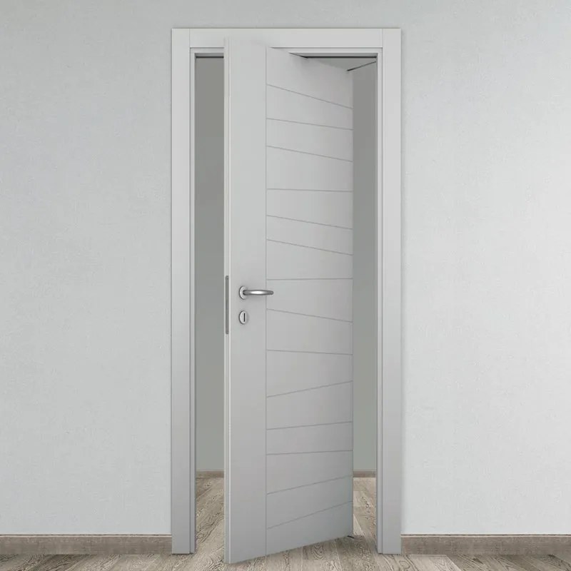 Porta tamburata rototraslante Madera grigio L 80 x H 210 cm destra