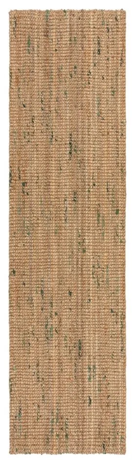 Passatoia verde/di colore naturale in iuta reversibile/tessuta a mano 60x300 cm Jute Boucle Green – Flair Rugs