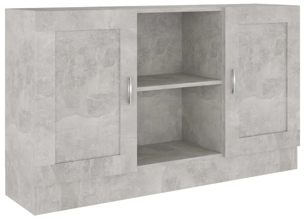 Credenza Grigio Cemento 120x30,5x70 cm in Legno Multistrato