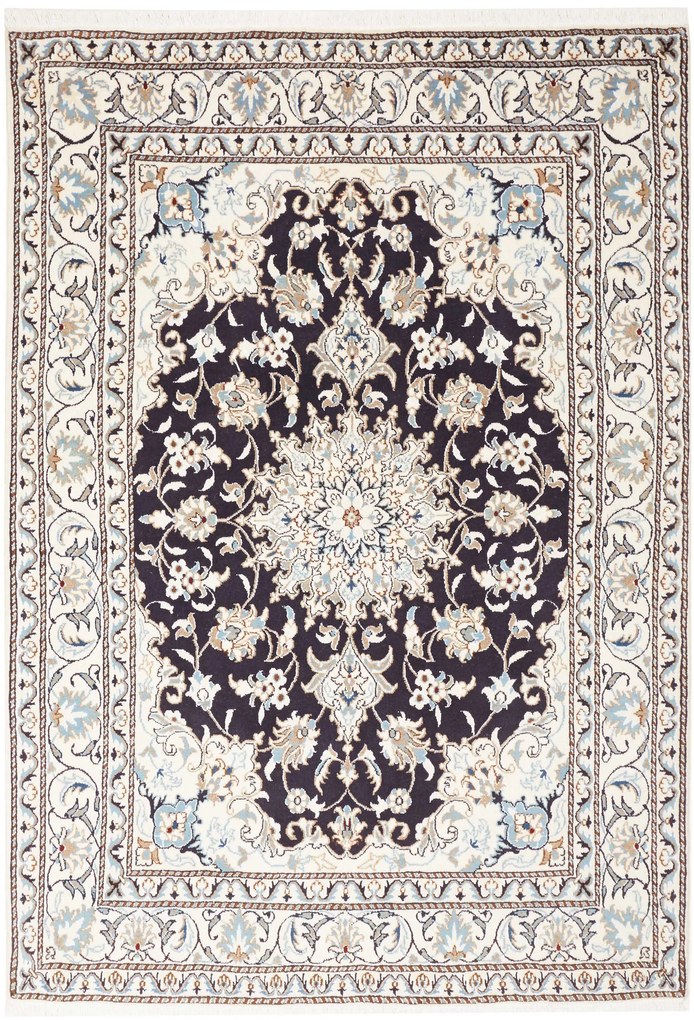 Nain Tappeto persiano 150x210 Blu (Iran) Annodato A Mano
