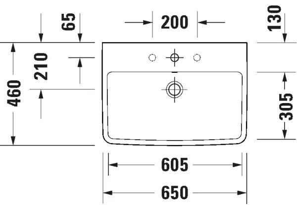 Duravit 23756500002 - Lavabo sospeso D-NEO 65x46 cm ceramica/bianco lucido