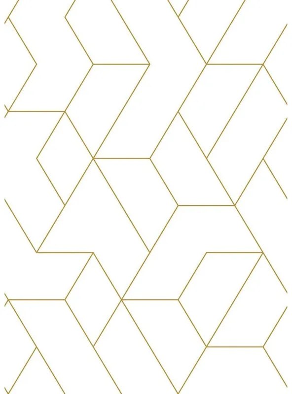 Fotomurale Art decò, bianco e oro