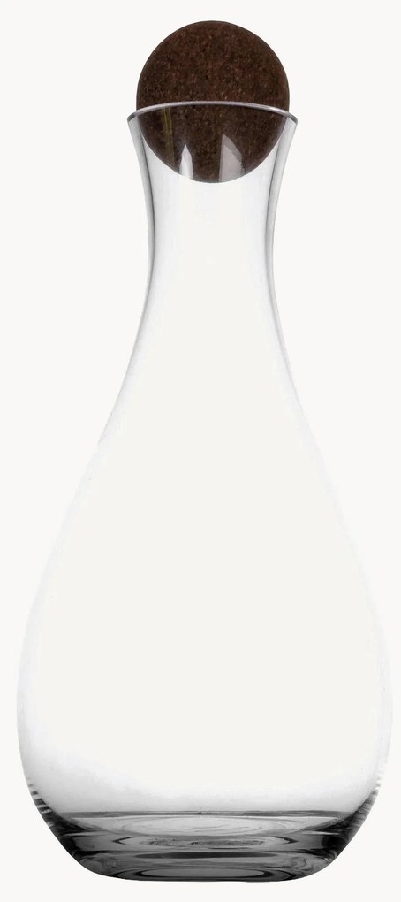 Decanter in vetro soffiato con tappo in sughero Nature, 2 L