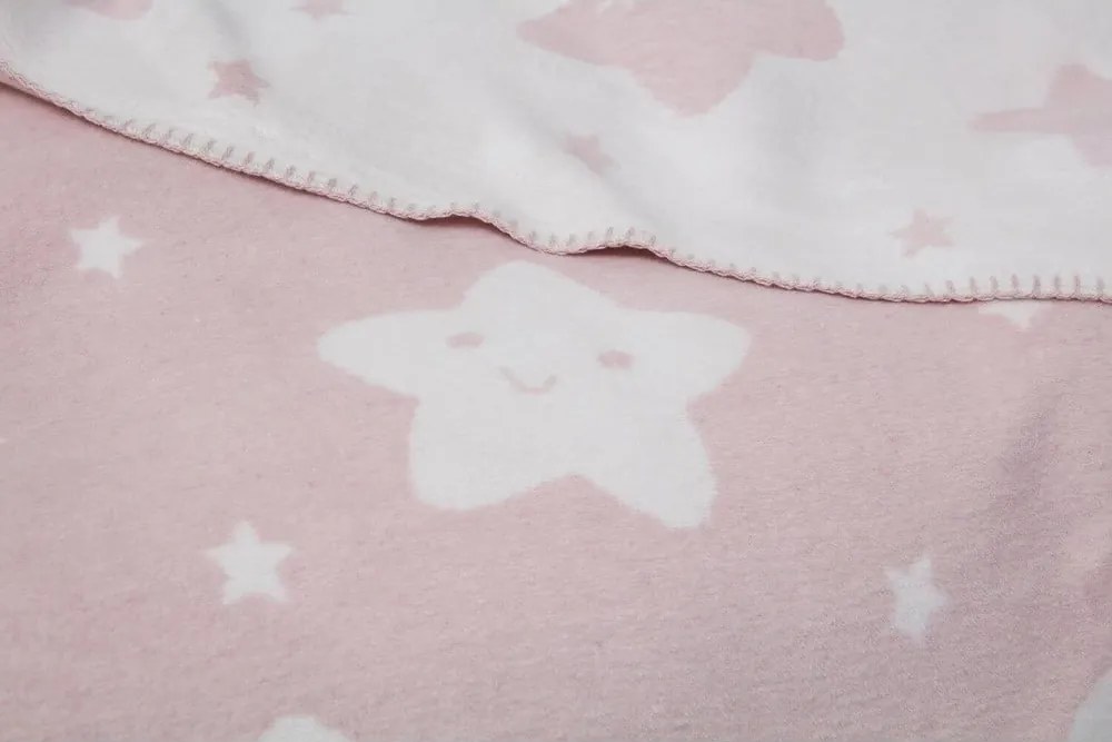 Coperta per bambini rosa chiaro in vello 100x120 cm Star – Mijolnir