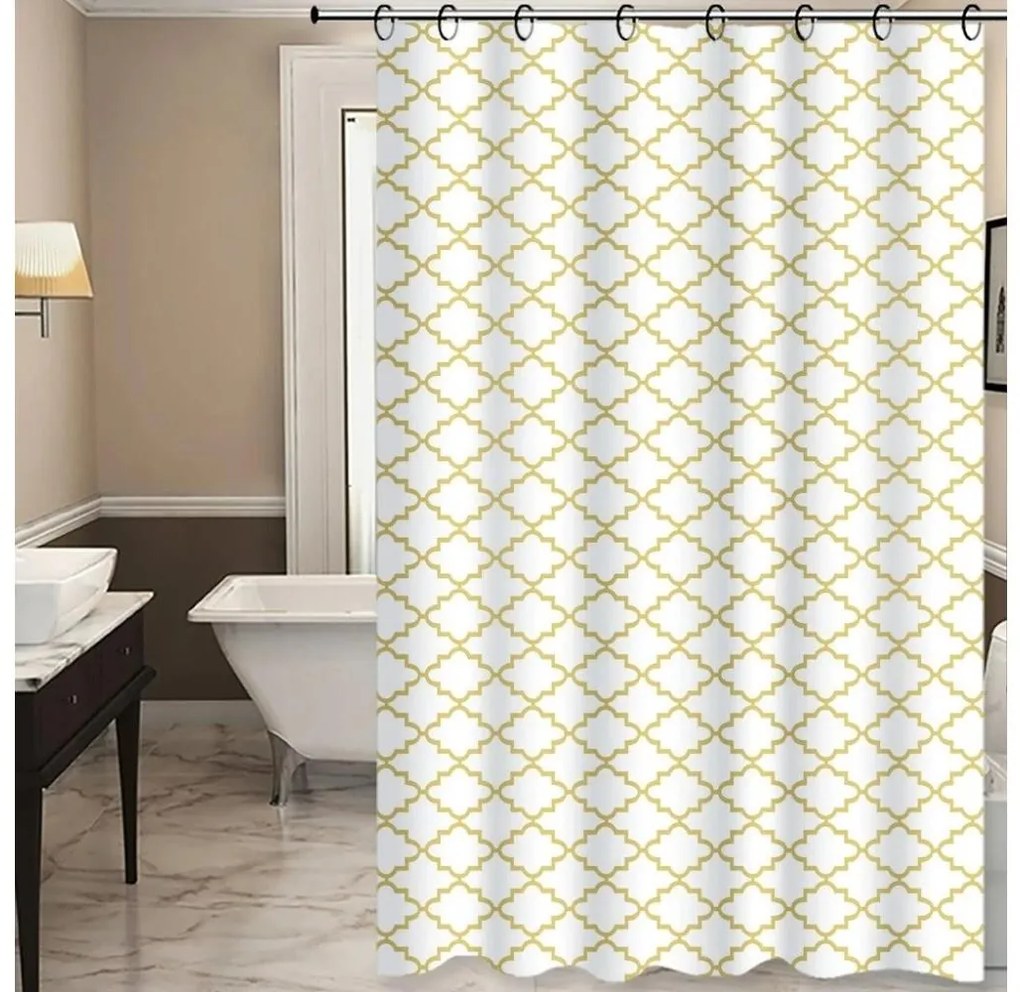 Tenda doccia TORO EASY 178x199 cm bianco/giallo