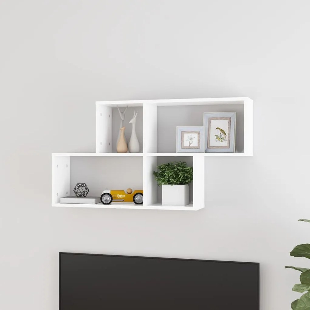 Scaffale A Parete Bianco 100x18x53 Cm İn İn Multistrato /