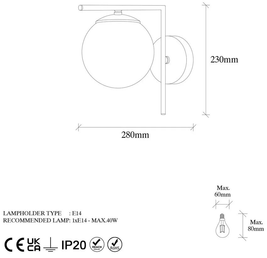 Lampada da parete bianca/dorata ø 15 cm Antique – Opviq lights