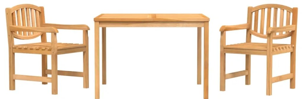 Set da pranzo per giardino 3 pz in legno massello di teak