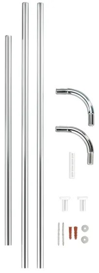 WENKO 19215100 - Supporto per barra UNIVERSAL 2x2 cm cromato/bianco