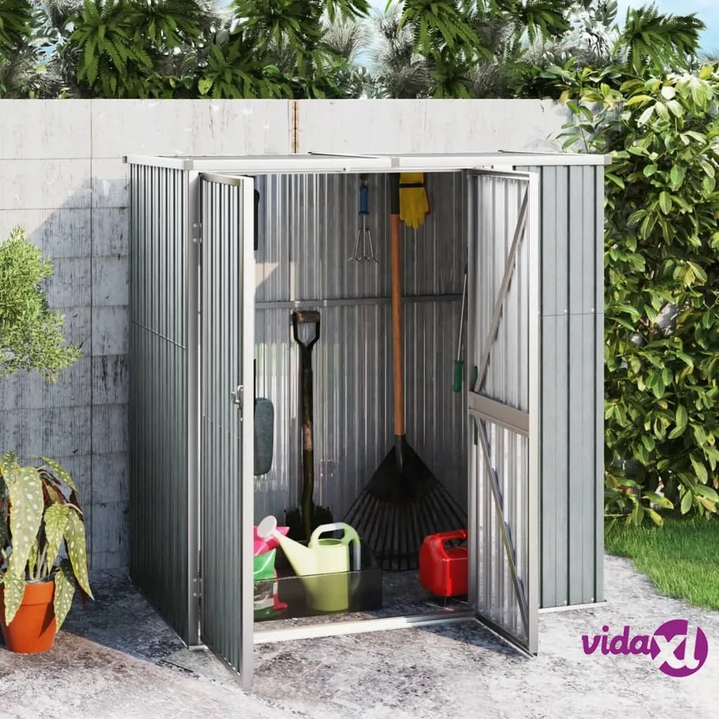 vidaXL Capanno per Attrezzi Grigio 161x89x161 cm in Acciaio Zincato