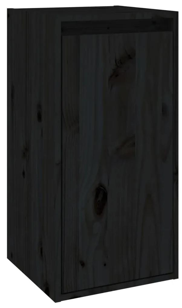 Pensile nero 30x30x60 cm in legno massello di pino