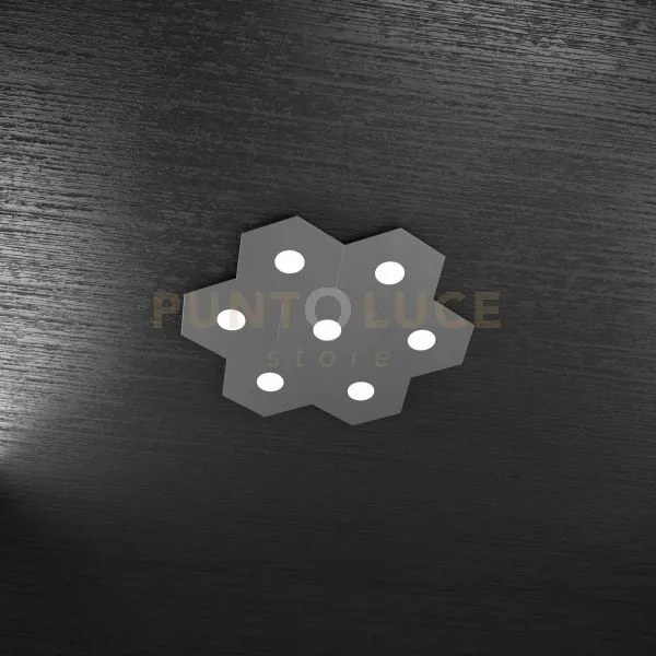 Hexagon applique-plafoniera 7 luci grigio antracite 1142-7l-ga