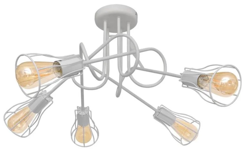 Lampadario a plafone OXFORD 5xE27/15W/230V bianco