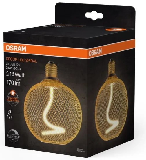 Lampadina LED dimmerabile DECOR FILAMENT G125 E27/3,5W/230V 1800K oro - Osram