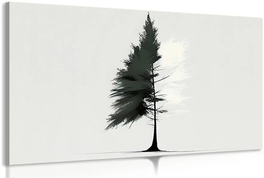 Stampa su tela – Albero sempreverde minimalista