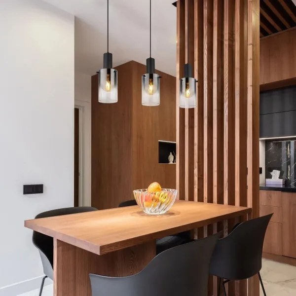 Globo 15907-3H - Lampadario a sospensione con filo FLORENTINA 3xE27/40W/230V nero