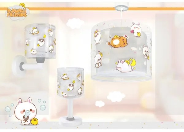 Dalber 41769E - Lampada da parete per bambini KAWAII FRIENDS 1xE27/15W/230V grigia