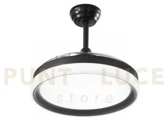 Plafoniera led ventilatore 72w 7200 lumen nero pale retrattili d.10...