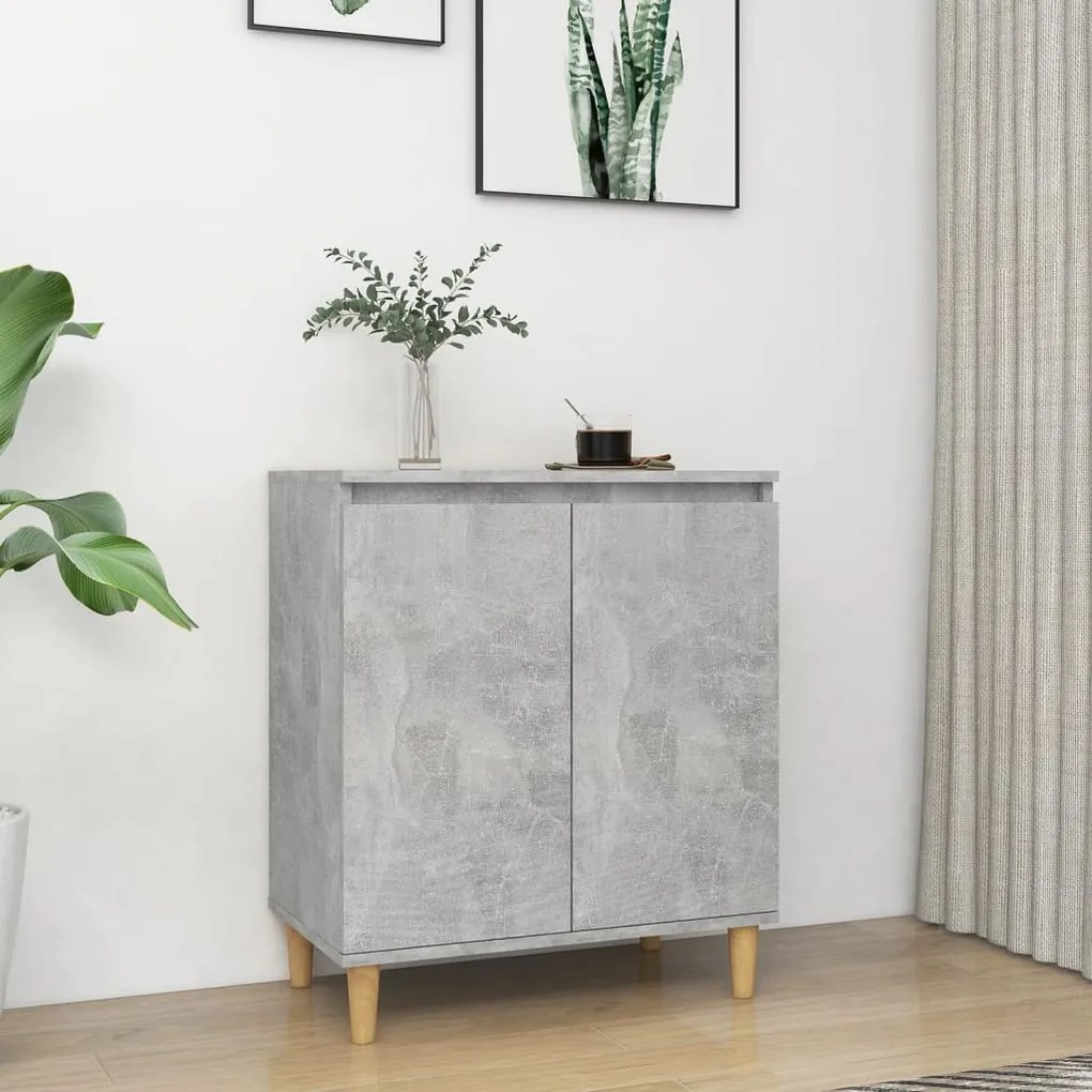 Credenza e gambe in legno grigio cemento 60x35x70cm truciolato