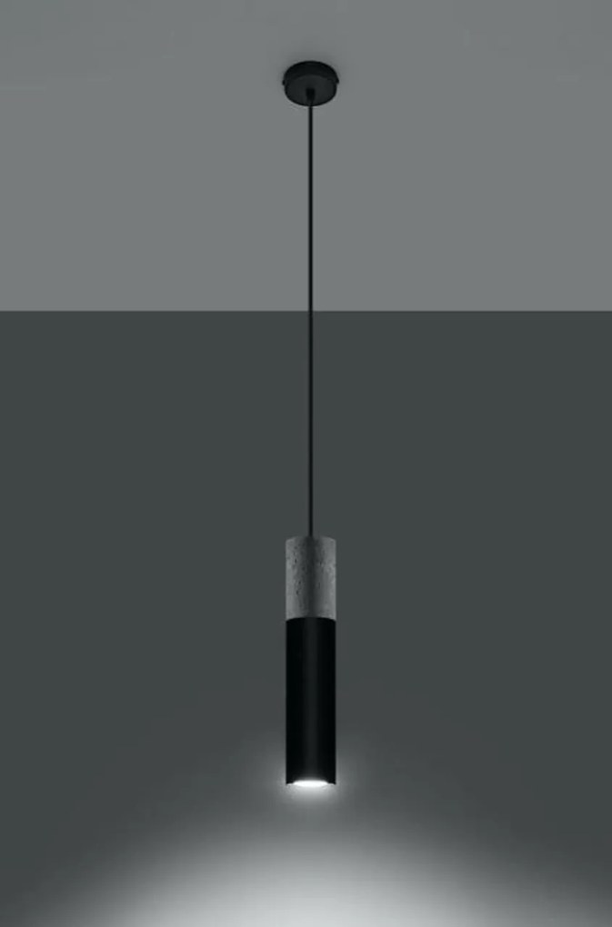 Lampadario a Sospensione in Acciaio e Cemento BORGIO 1 GU10 da interno