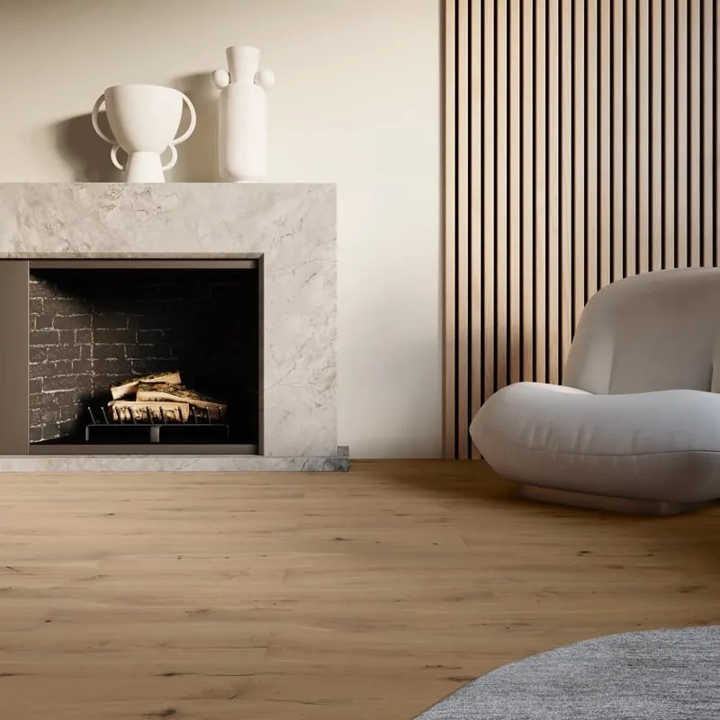 Parquet multistrato scala M in rovere grigio spazzolato natura sp. 14/4 mm 2.263 m²