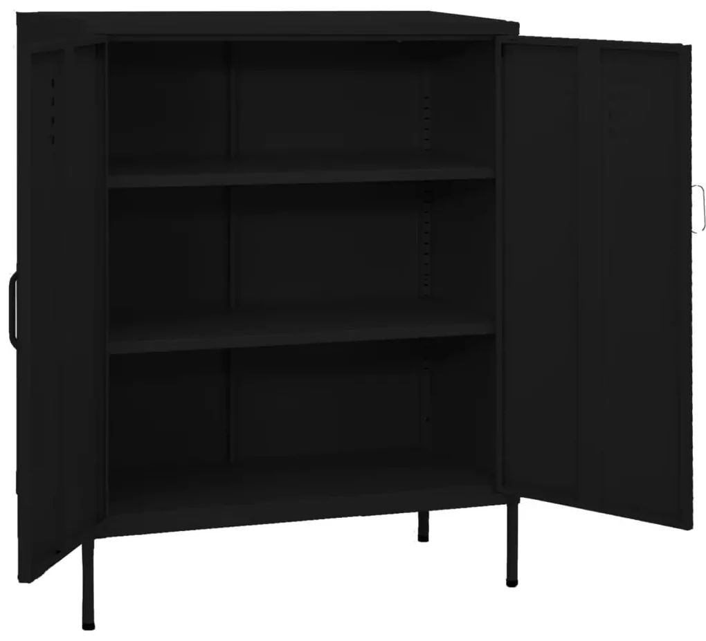 Armadietto nero 80x35x101,5 cm in acciaio