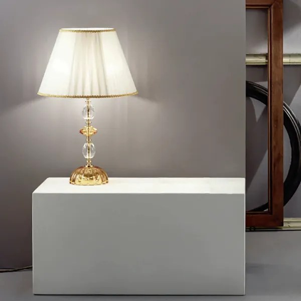 Lampada da tavolo 40x66 cm PATRICIA in vetro e cristallo Ambra