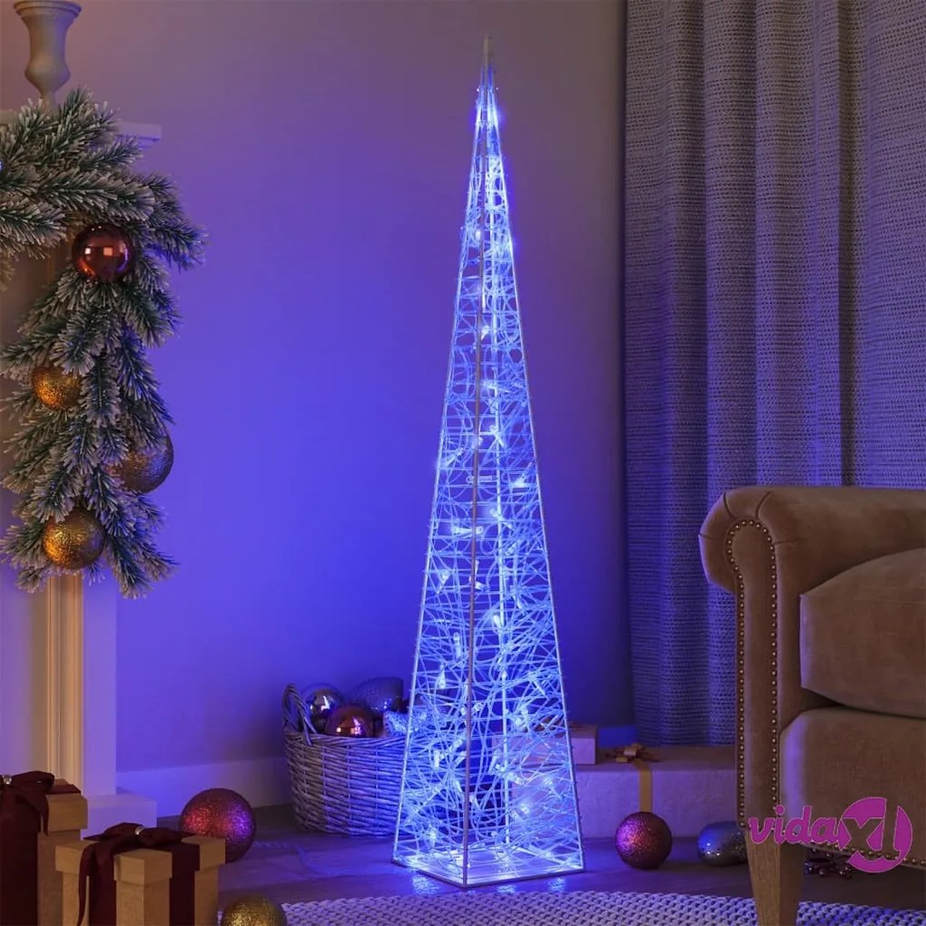 vidaXL Cono di Luce LED Decorativo Acrilico Blu 120 cm