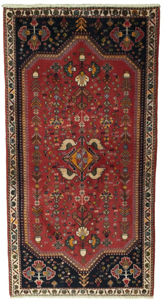 Shiraz Tappeto 150x80 Rosso (Iran) Annodato A Mano
