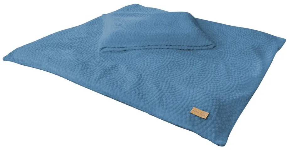 Set copripiumino e federa da bambini blu per culla 80x80 cm Seashells – Roba