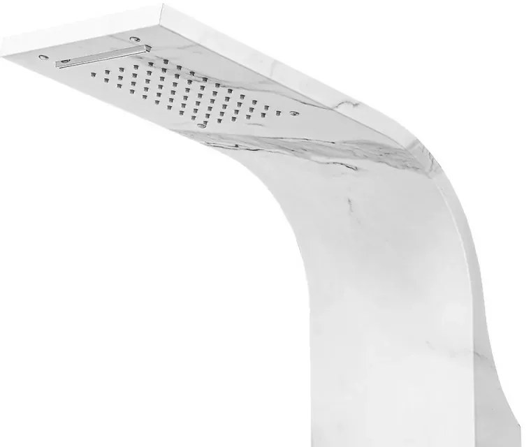 Pannello doccia idromassaggio in acciaio inox effetto marmo con 4 funzioni