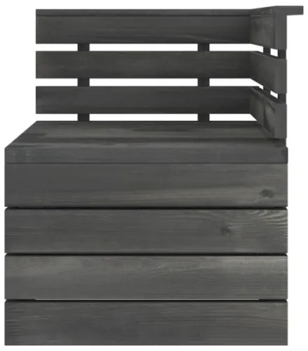 Set Divani da Giardino su Pallet 6 pz Legno Pino Grigio Scuro