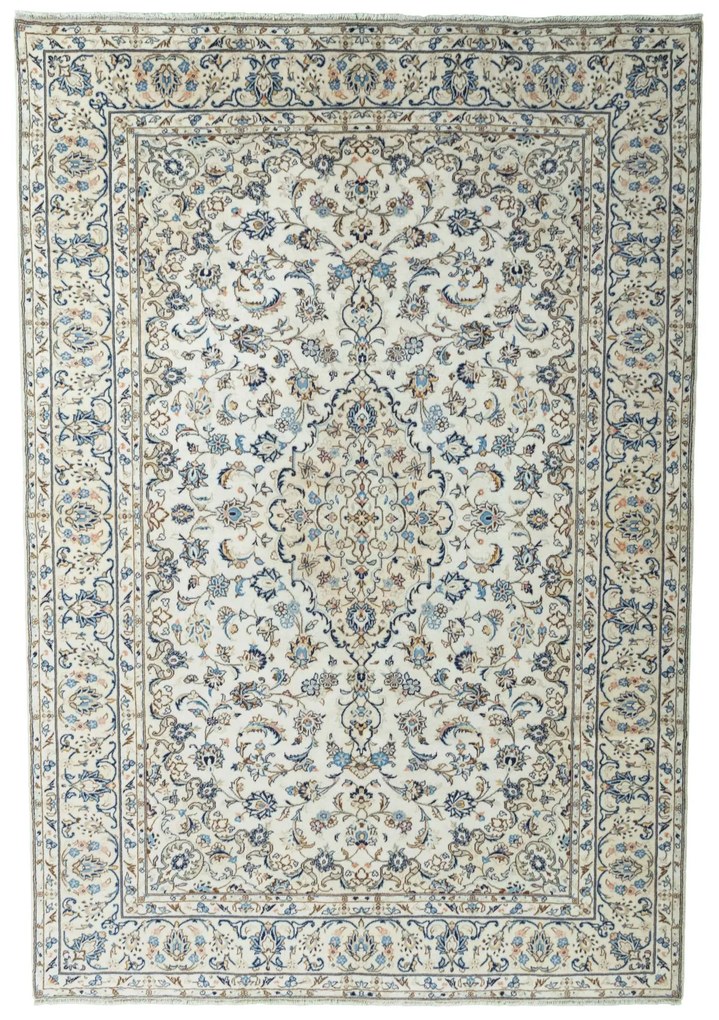 Kashan Tappeto 200 x 290 Beige (Iran) Annodato A Mano