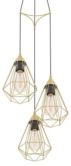 Eglo 43683 - Lampadario su corda TARBES 3xE27/60W/230V