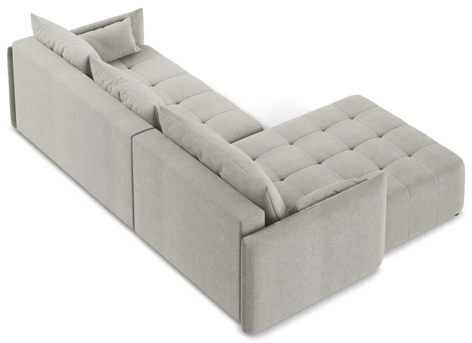 Divano angolare grigio chiaro allungabile/con contenitore (con penisola a sinistra/con chaise lounge) Moku – Makamii