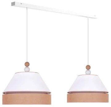 Duolla - Lampadario a sospensione con filo AVIGNON 2xE27/15W/230V bianco/marrone
