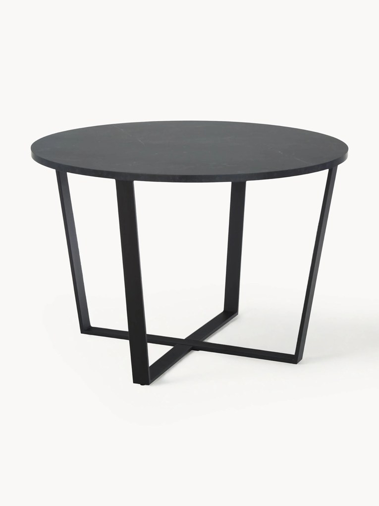Tavolo rotondo con piano effetto marmo Amble, Ø 110 cm