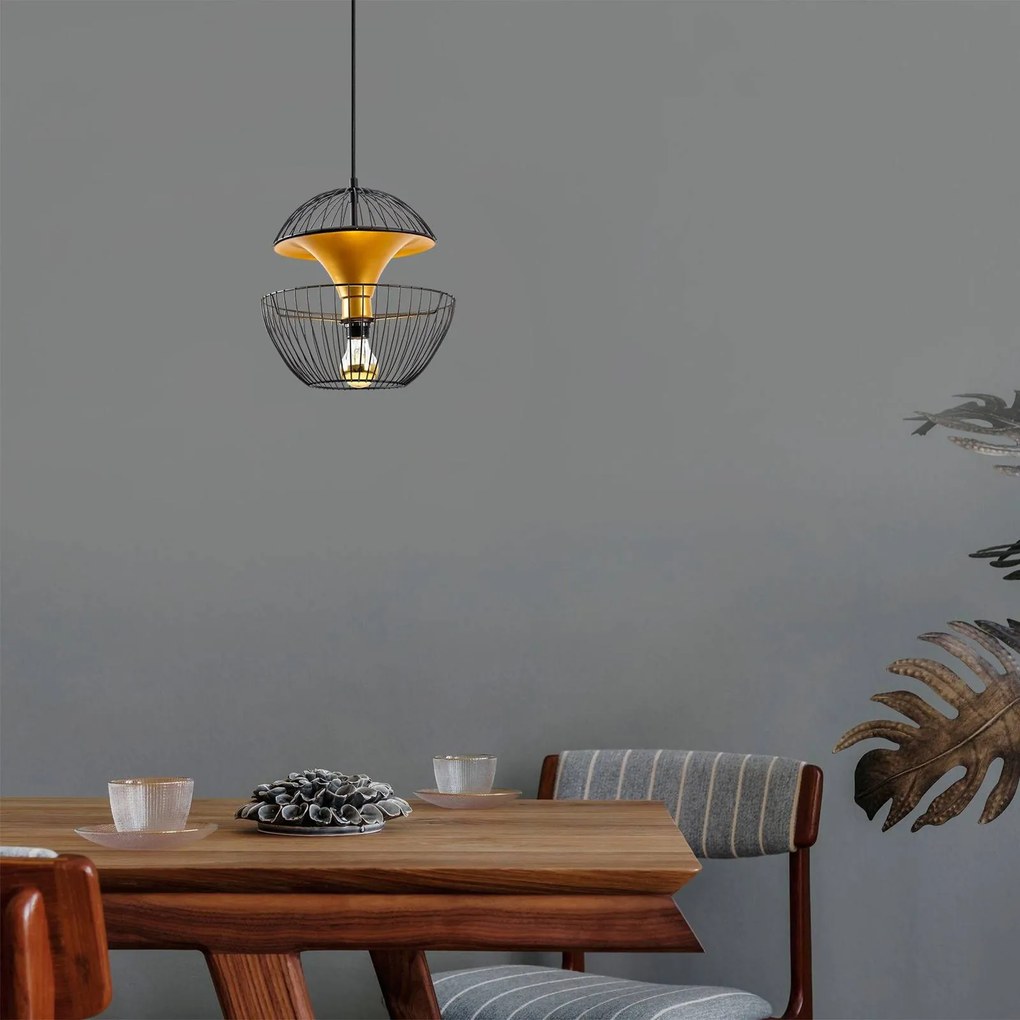Lampada a sospensione Telmander 11440 Opviq, dimmerabile, Nero, Soggiorno / Sala da pranzo, Metallo, Moderno, Lampada a sospensione