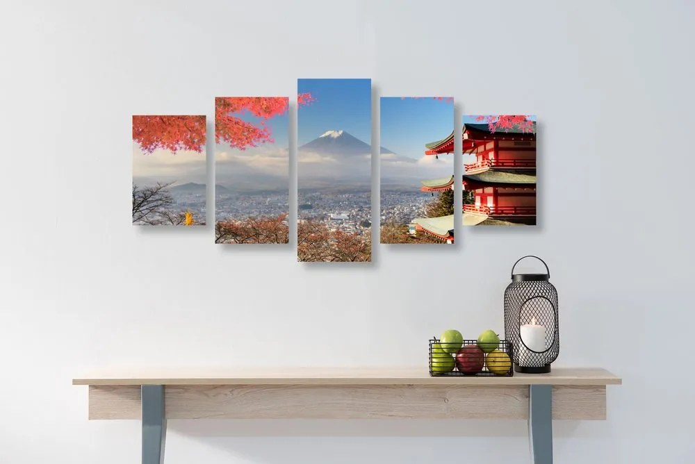 Quadri 5 pezzi – Autunno in Giappone