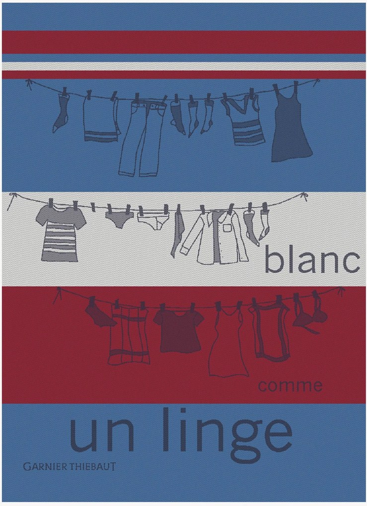 Set di 4 strofinacci jacquard Blanc Comme Un Linge Tricolore