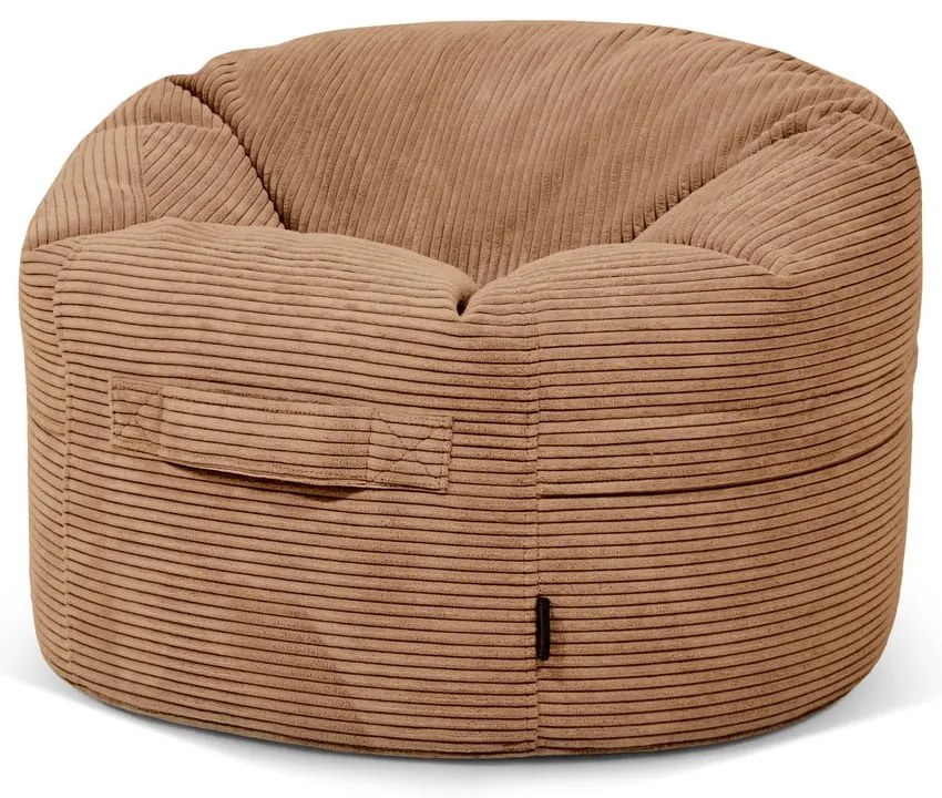 Pouf a sacco per bambini marrone con rivestimento in velluto a coste Roll 80 – SLOWDOWN