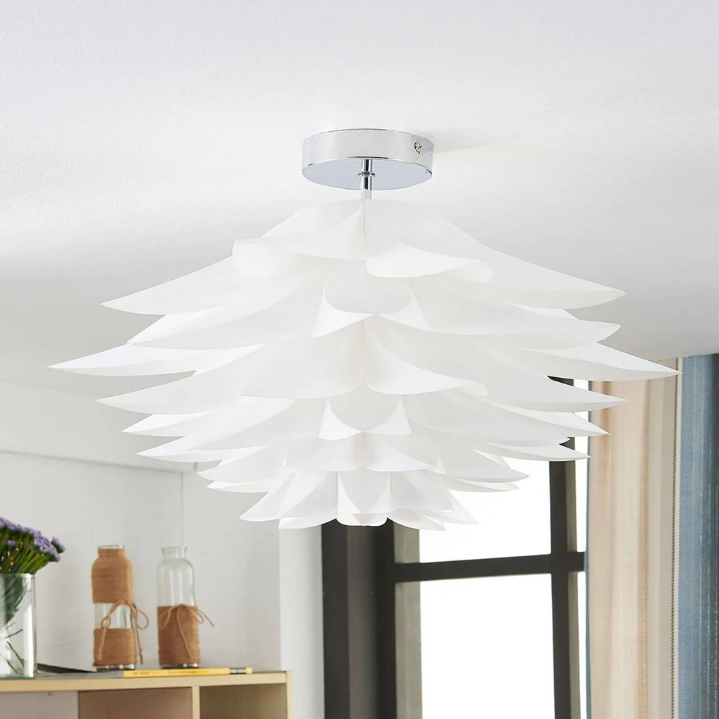 Lindby plafoniera Rimon, bianco, plastica, Ø 50 cm, E27