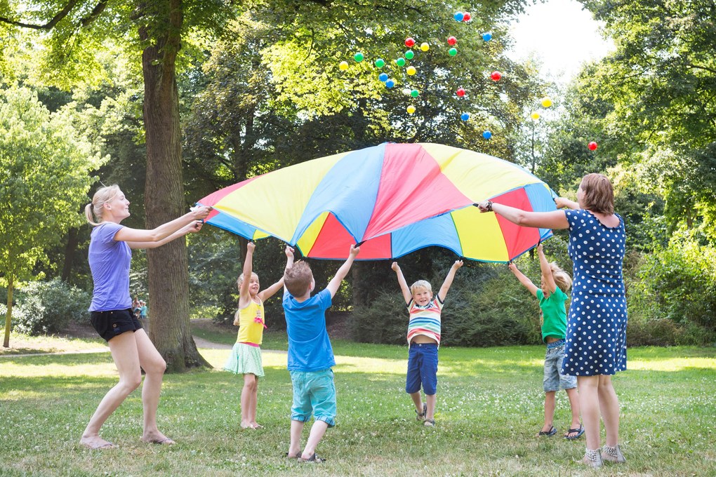 Paracadute ludico con palline