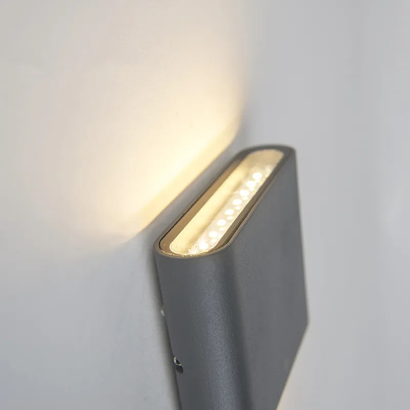 Applique moderna grigio scuro 11,5 cm con LED IP65 - Batt