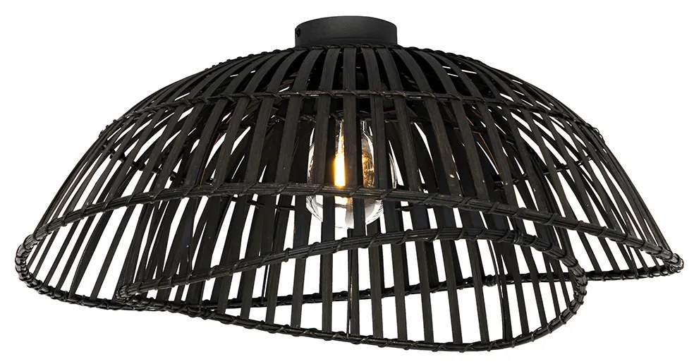 Lampada da soffitto orientale bambù nero 62 cm - Pua