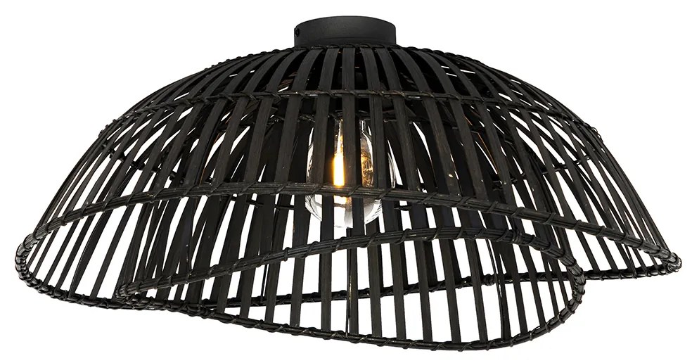 Lampadario orientale in bambù nero 62 cm - Pua